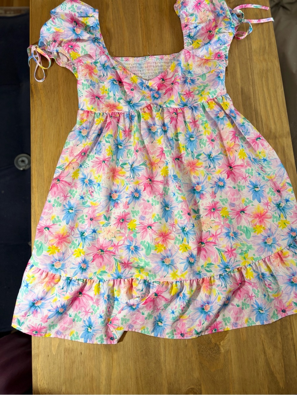 Sweetheart Neck Puff Sleeve Floral Mini Dress - Pink Multi - Picture 2 of 4